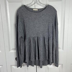 NWT Altar'd State Gray Long Sleeve Soft Tiered Tunic Sz L